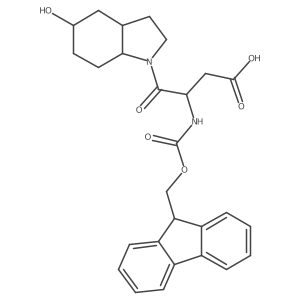 rac-4-[(3aR,7aS)-5-hydroxy-octahydro-1H-indol-1-yl]-3-({[(9H-fluoren-9-yl)methoxy]carbonyl}amino)-4-oxobutanoic acid结构式