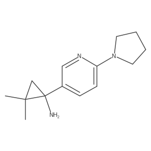 2,2-Dimethyl-1-[6-(pyrrolidin-1-yl)pyridin-3-yl]cyclopropan-1-amine结构式