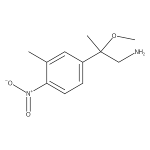 2-Methoxy-2-(3-methyl-4-nitrophenyl)propan-1-amine结构式