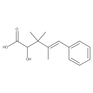 2-Hydroxy-3,3,4-trimethyl-5-phenylpent-4-enoic acid结构式