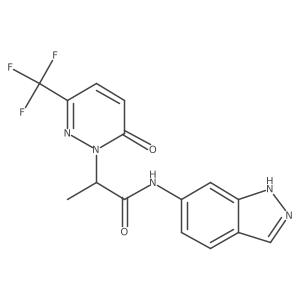 N-(1H-indazol-6-yl)-2-[6-oxo-3-(trifluoromethyl)-1,6-dihydropyridazin-1-yl]propanamide Structure