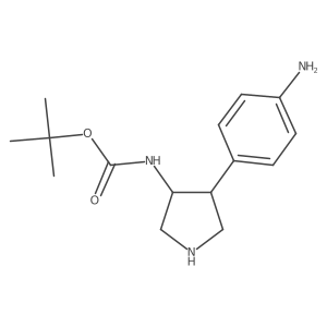 tert-Butyl ((3S,4R)-4-(4-aminophenyl)pyrrolidin-3-yl)carbamate Structure