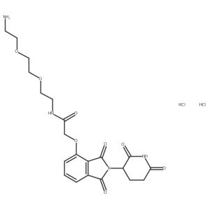 N-{2-[2-(2-aminoethoxy)ethoxy]ethyl}-2-{[2-(2,6-dioxopiperidin-3-yl)-1,3-dioxo-2,3-dihydro-1H-isoindol-4-yl]oxy}acetamide dihydrochloride结构式