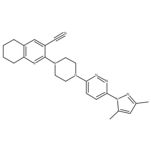 2-{4-[6-(3,5-dimethyl-1H-pyrazol-1-yl)pyridazin-3-yl]piperazin-1-yl}-5,6,7,8-tetrahydroquinoline-3-carbonitrile Structure