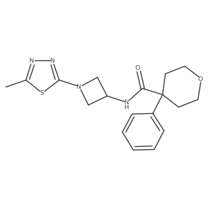 N-[1-(5-Methyl-1,3,4-thiadiazol-2-yl)azetidin-3-yl]-4-phenyloxane-4-carboxamide Structure
