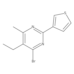 4-Bromo-5-ethyl-6-methyl-2-(thiophen-3-yl)pyrimidine结构式