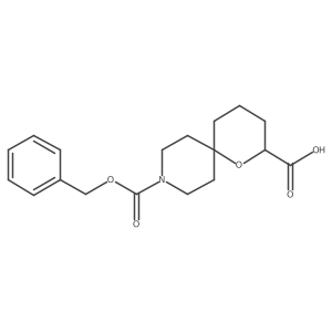 9-[(Benzyloxy)carbonyl]-1-oxa-9-azaspiro[5.5]undecane-2-carboxylic acid结构式