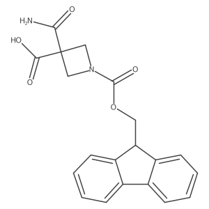 3-carbamoyl-1-{[(9H-fluoren-9-yl)methoxy]carbonyl}azetidine-3-carboxylic acid Structure