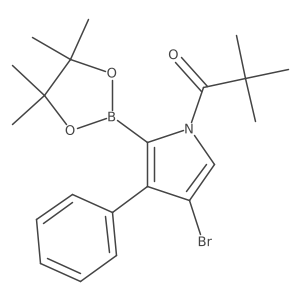 1-(4-Bromo-3-phenyl-2-(4,4,5,5-tetramethyl-1,3,2-dioxaborolan-2-yl)-1H-pyrrol-1-yl)-2,2-dimethylpropan-1-one结构式