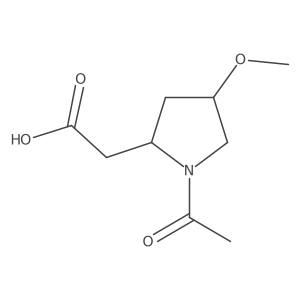 2-[(2S,4S)-1-acetyl-4-methoxypyrrolidin-2-yl]acetic acid结构式