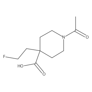 1-Acetyl-4-(2-fluoroethyl)piperidine-4-carboxylic acid结构式