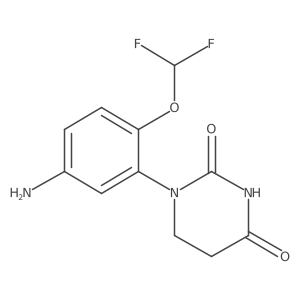 1-[5-Amino-2-(difluoromethoxy)phenyl]hexahydropyrimidine-2,4-dione结构式
