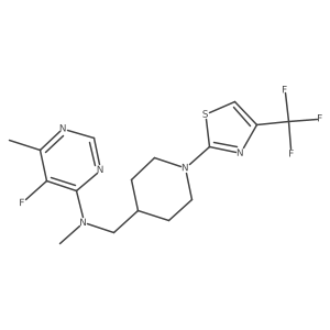 5-fluoro-N,6-dimethyl-N-({1-[4-(trifluoromethyl)-1,3-thiazol-2-yl]piperidin-4-yl}methyl)pyrimidin-4-amine结构式