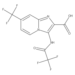 3-(2,2,2-Trifluoroacetamido)-7-(trifluoromethyl)imidazo[1,2-a]pyridine-2-carboxylic acid结构式