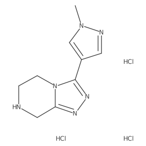 3-(1-Methylpyrazol-4-yl)-5,6,7,8-tetrahydro-[1,2,4]triazolo[4,3-a]pyrazine;trihydrochloride结构式