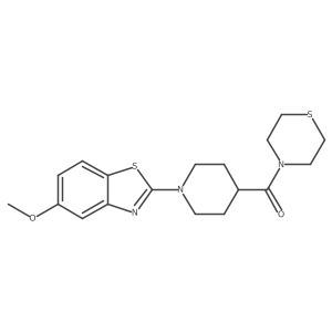5-Methoxy-2-[4-(thiomorpholine-4-carbonyl)piperidin-1-yl]-1,3-benzothiazole Structure