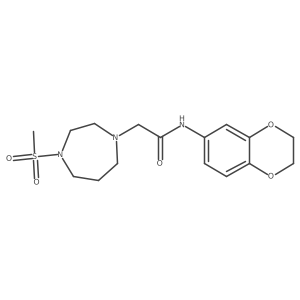 CS(=O)(=O)N1CCCN(CC(=O)Nc2ccc3c(c2)OCCO3)CC1结构式