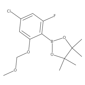 2-(4-Chloro-2-fluoro-6-(methoxymethoxy)phenyl)-4,4,5,5-tetramethyl-1,3,2-dioxaborolane结构式