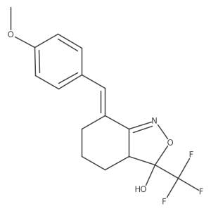 3,4,5,6,6a,7-Hexahydro-7-hydroxy-3-(e)-(p-methoxybenzylidene)-7-(trifluoromethyl)benz-[c]-isoxazole结构式
