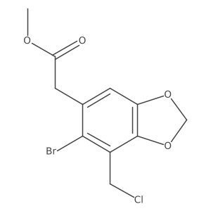 Methyl 6-bromo-7-(chloromethyl)-1,3-benzodioxole-5-acetate结构式