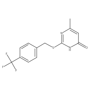 6-methyl-2-{[4-(trifluoromethyl)benzyl]sulfanyl}-4(3H)-pyrimidinone Structure