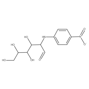 (2R,3R,4R,5R)-3,4,5,6-tetrahydroxy-2-(4-nitroanilino)hexanal结构式