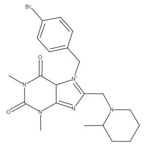 7-[(4-bromophenyl)methyl]-1,3-dimethyl-8-[(2-methylpiperidin-1-yl)methyl]-5H-purin-7-ium-2,6-dione Structure