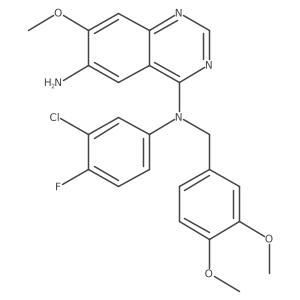 N4-(3-chloro-4-fluorophenyl)-N4-(3,4-dimethoxybenzyl)-7-methoxyquinazoline-4,6-diamine结构式