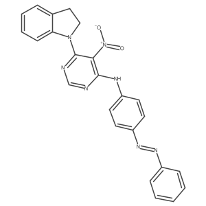 4-Pyrimidinamine, 6-(2,3-dihydro-1H-indol-1-yl)-5-nitro-N-[4-(2-phenyldiazenyl)phenyl]-结构式