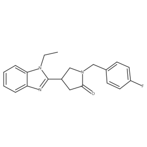 4-(1-Ethylbenzimidazol-2-yl)-1-[(4-fluorophenyl)methyl]pyrrolidin-2-one结构式