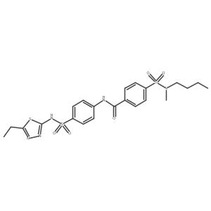 4-(N-butyl-N-methylsulfamoyl)-N-(4-(N-(5-ethyl-1,3,4-thiadiazol-2-yl)sulfamoyl)phenyl)benzamide结构式