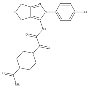 1-({[2-(4-chlorophenyl)-2H,4H,6H-thieno[3,4-c]pyrazol-3-yl]carbamoyl}carbonyl)piperidine-4-carboxamide结构式