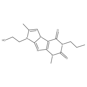 8-(2-hydroxyethyl)-1,7-dimethyl-3-propyl-1H-imidazo[2,1-f]purine-2,4(3H,8H)-dione Structure