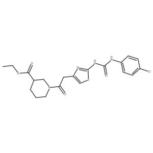 Ethyl 1-(2-(2-(3-(4-chlorophenyl)ureido)thiazol-4-yl)acetyl)piperidine-3-carboxylate Structure
