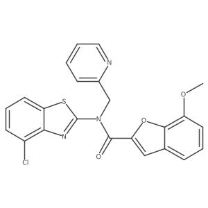 N-(4-chlorobenzo[d]thiazol-2-yl)-7-methoxy-N-(pyridin-2-ylmethyl)benzofuran-2-carboxamide Structure