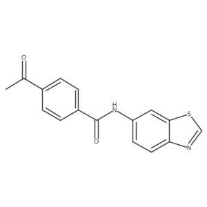 4-acetyl-N-(benzo[d]thiazol-6-yl)benzamide结构式