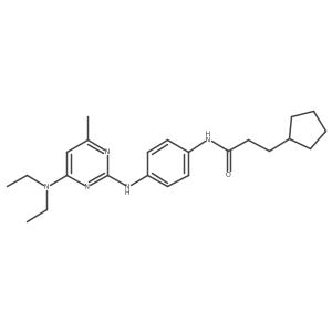 3-cyclopentyl-N-(4-{[4-(diethylamino)-6-methylpyrimidin-2-yl]amino}phenyl)propanamide结构式
