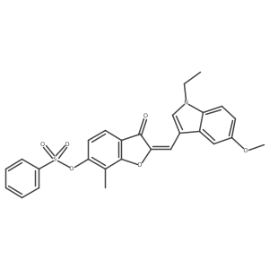 (2E)-2-[(1-ethyl-5-methoxy-1H-indol-3-yl)methylidene]-7-methyl-3-oxo-2,3-dihydro-1-benzofuran-6-yl benzenesulfonate Structure