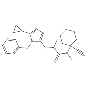 2-[(4-benzyl-5-cyclopropyl-4H-1,2,4-triazol-3-yl)sulfanyl]-N-(1-cyanocyclohexyl)-N-methylpropanamide Structure