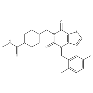 4-((1-(2,5-dimethylbenzyl)-2,4-dioxo-1,2-dihydrothieno[3,2-d]pyrimidin-3(4H)-yl)methyl)-N-methylcyclohexanecarboxamide结构式