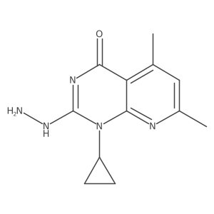 1-cyclopropyl-2-hydrazinyl-5,7-dimethylpyrido[2,3-d]pyrimidin-4(1H)-one结构式