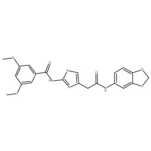 N-(4-(2-(benzo[d][1,3]dioxol-5-ylamino)-2-oxoethyl)thiazol-2-yl)-3,5-dimethoxybenzamide Structure
