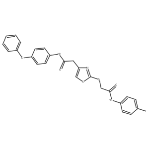 N-(4-fluorophenyl)-2-((4-(2-oxo-2-((4-phenoxyphenyl)amino)ethyl)thiazol-2-yl)thio)acetamide Structure