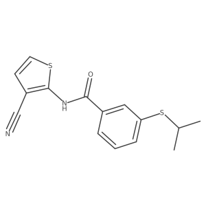 N-(3-cyanothiophen-2-yl)-3-(isopropylthio)benzamide结构式