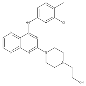 2-(4-(4-((3-Chloro-4-methylphenyl)amino)pteridin-2-yl)piperazin-1-yl)ethanol Structure
