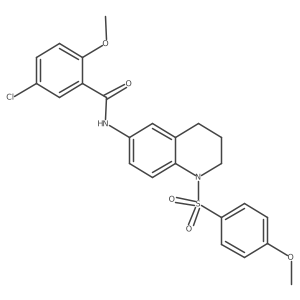 5-chloro-2-methoxy-N-[1-(4-methoxybenzenesulfonyl)-1,2,3,4-tetrahydroquinolin-6-yl]benzamide结构式