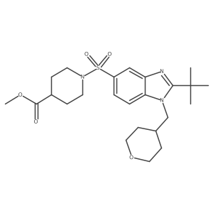 methyl 1-{[2-tert-butyl-1-(tetrahydro-2H-pyran-4-ylmethyl)-1H-benzimidazol-5-yl]sulfonyl}piperidine-4-carboxylate Structure