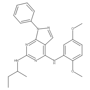 N6-(butan-2-yl)-N4-(2,5-dimethoxyphenyl)-1-phenyl-1H-pyrazolo[3,4-d]pyrimidine-4,6-diamine Structure