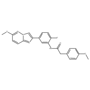 N-(2-fluoro-5-(6-methoxyimidazo[1,2-b]pyridazin-2-yl)phenyl)-2-(4-methoxyphenyl)acetamide结构式
