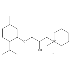 1-(2-Hydroxy-3-((2-isopropyl-5-methylcyclohexyl)oxy)propyl)-1-methylpiperidin-1-ium iodide Structure
